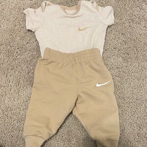 Nike Kids Tan Joggers with Logo